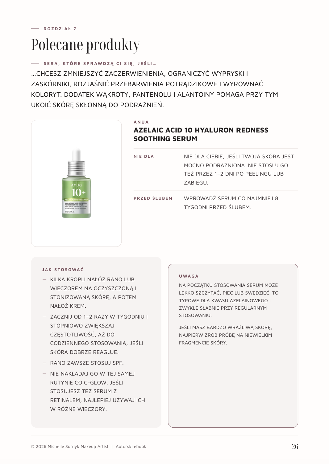 Strona z opisem serum z retinalem: dla kogo, jak stosować, kiedy zacząć przed ślubem